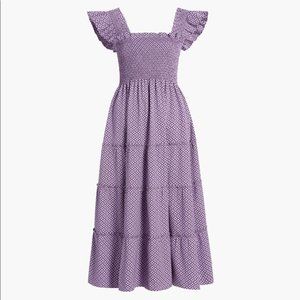 NWT Hill House Home Plum Floral Jacquard Ellie Nap Dress Size Large
